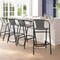 Flash Furniture Lila  Commercial Grade Gray Rattan Indoor-Outdoor Restaurant Barstool, PK4 4-SDA-AD632032R-GY-GG - alternate 6